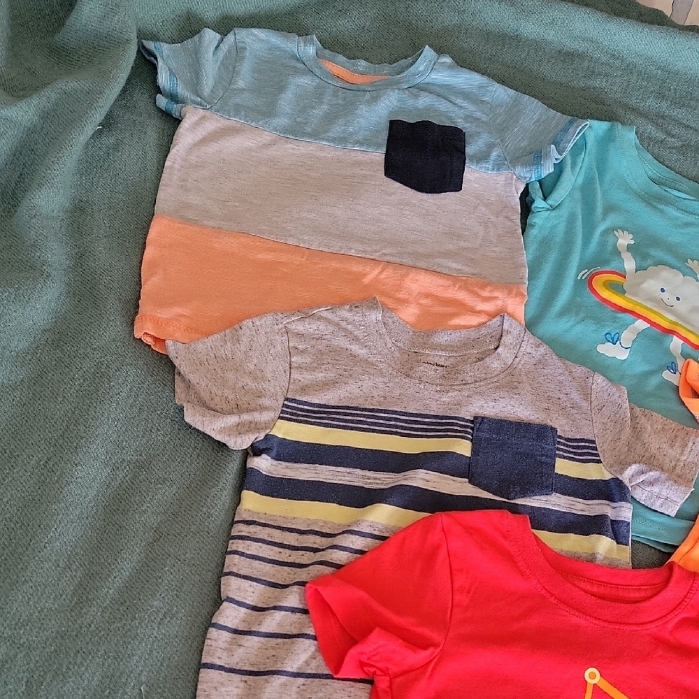 Cat & Jack Blue and Orange Short Sleeve Tees-6 Pack - Picture 2 of 11
